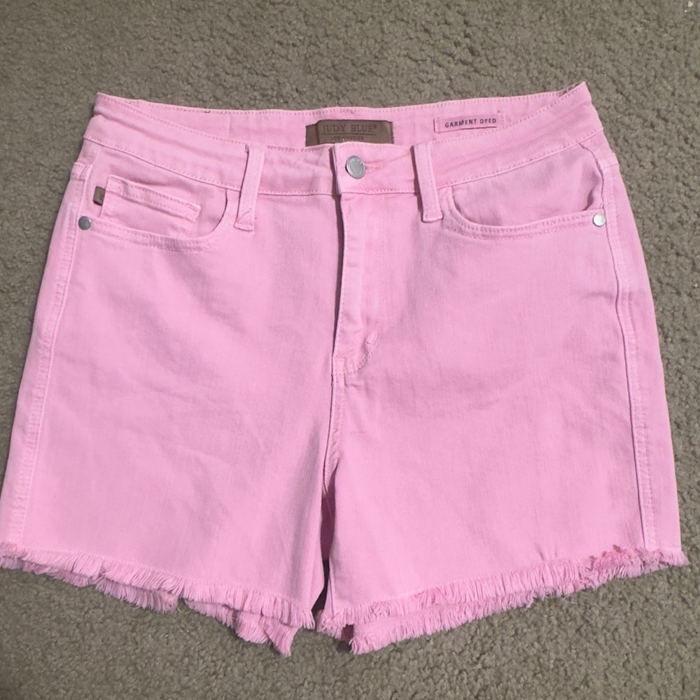 BNWOT Judy Blue High Waisted Pink Denim Cut Off Shorts